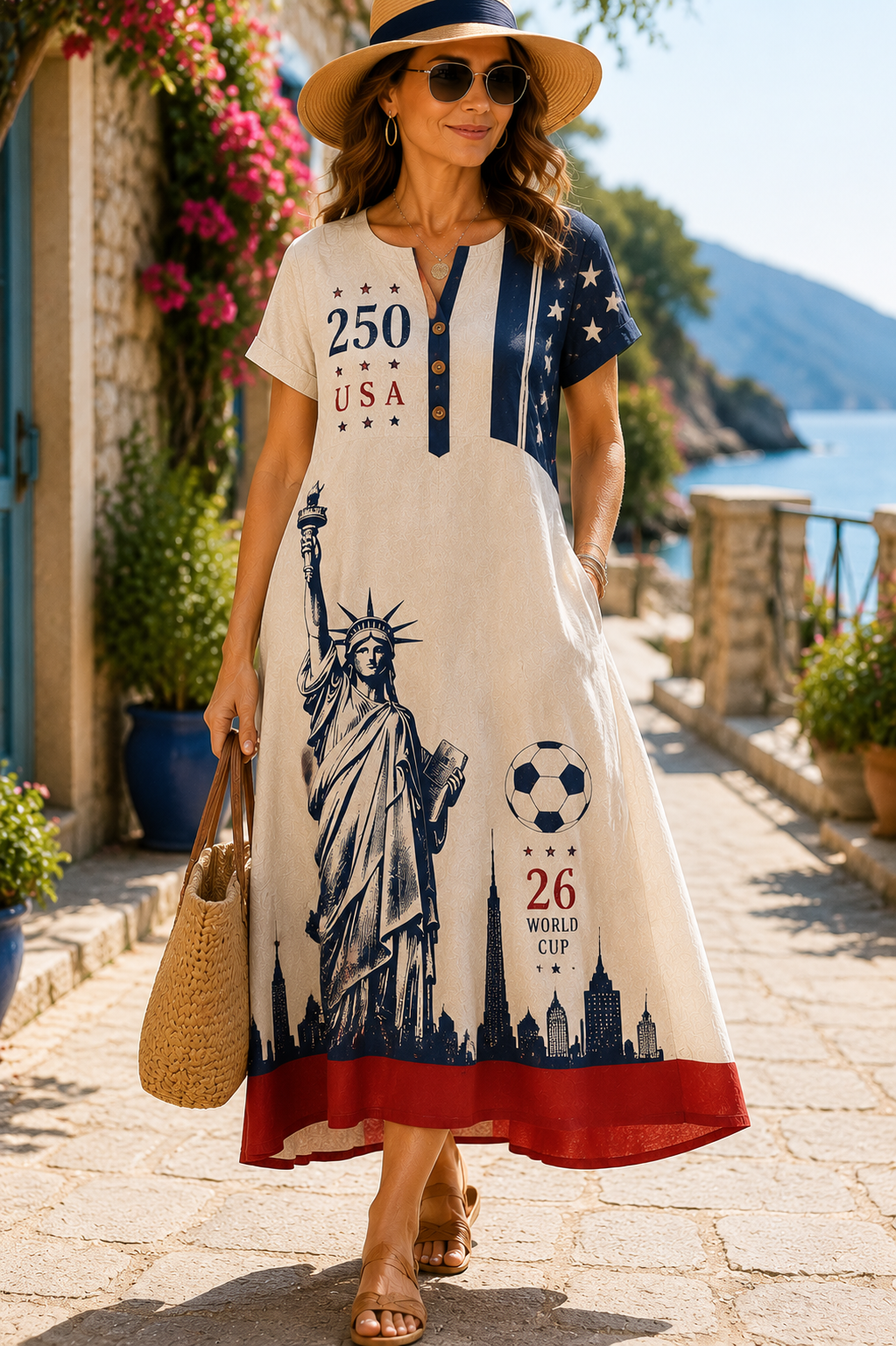 ✨13 PACK ONLY $45.99✨My Go-To Americana Cotton-Linen Dress 🇺🇸