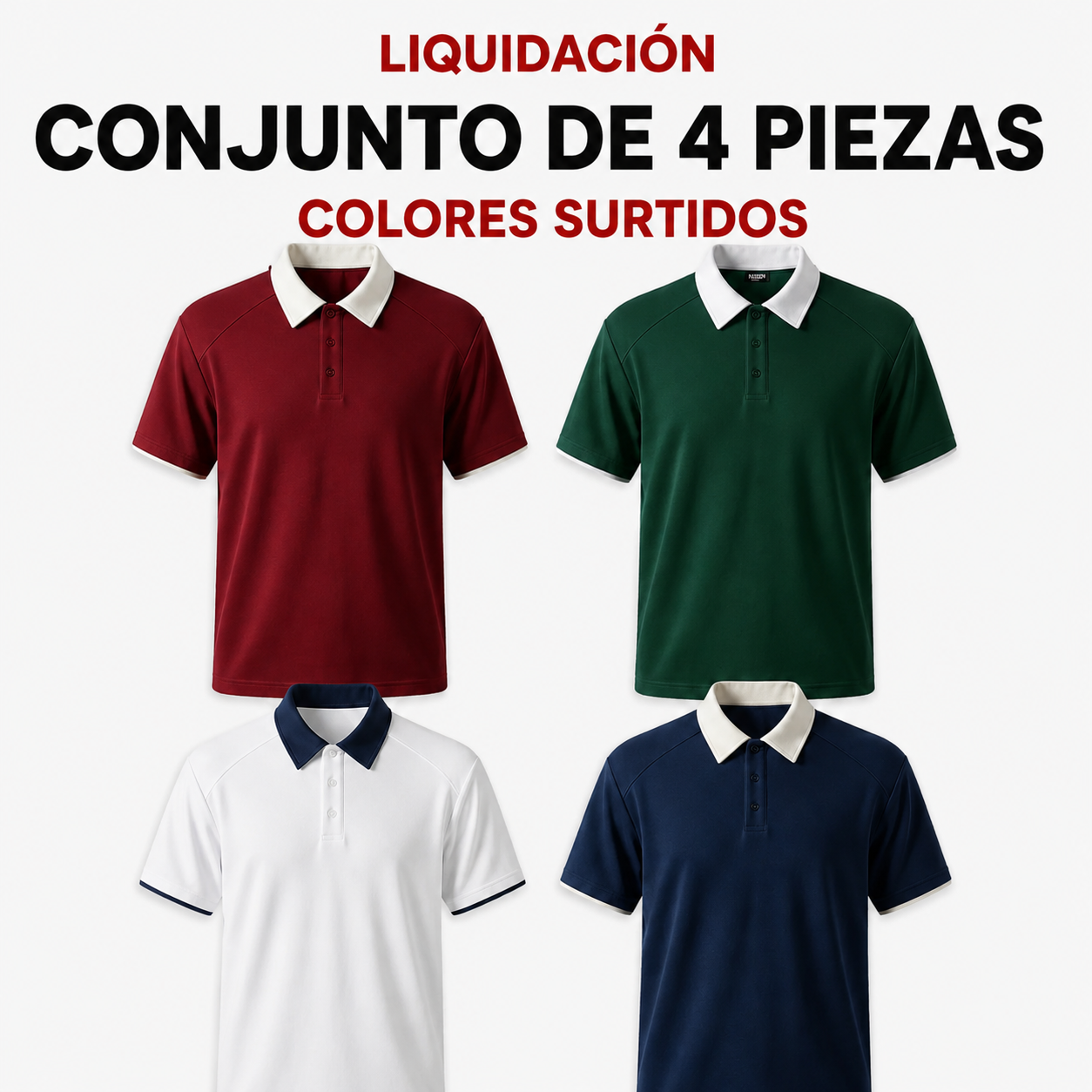 🔥¡8 piezas por solo 38,95 €! Polo retro de manga corta para hombre con cuello en contraste🔥
