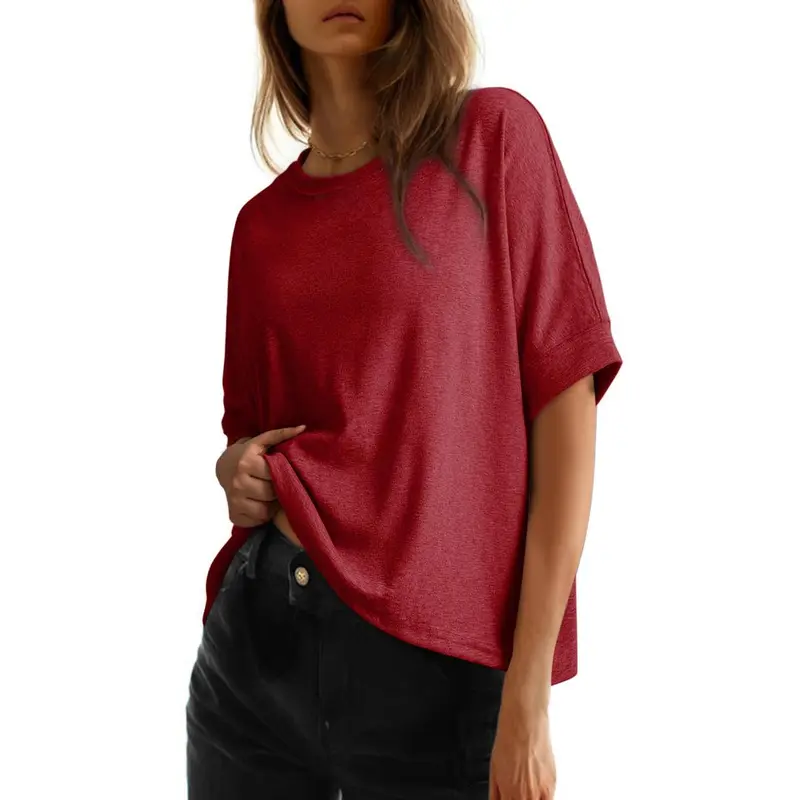 Dokotoo Women's Tops for Women 2026 Loose Oversized Basic Tee Comfortable Soft Fabric Flattering Fit - Womenswear