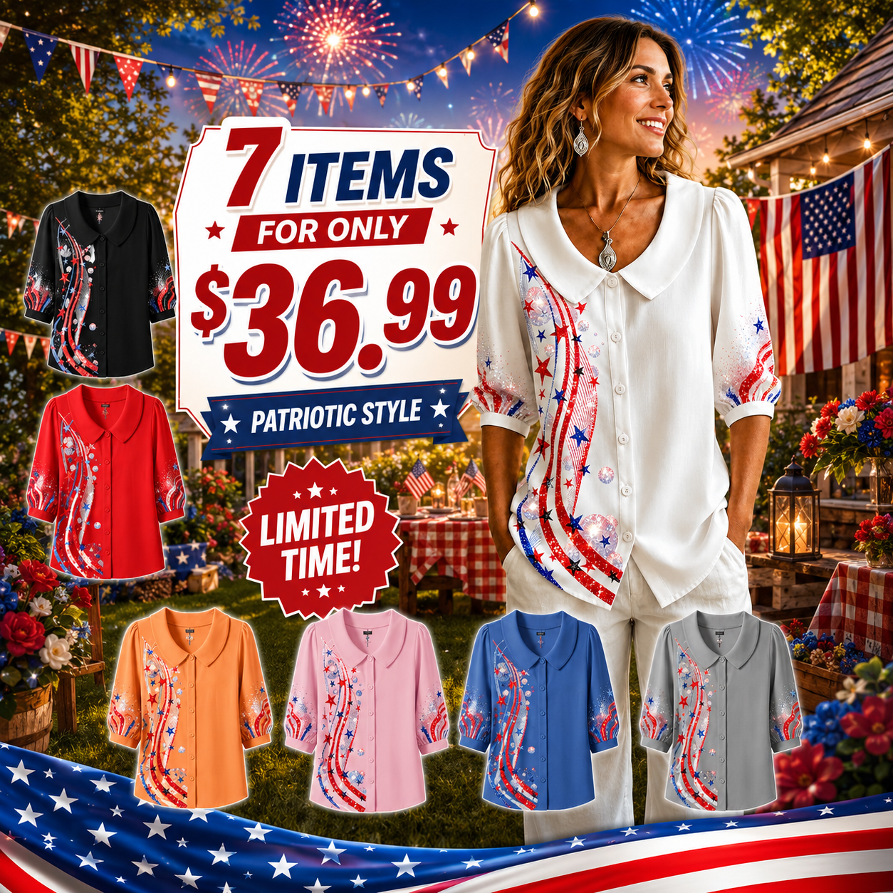 Women's US 250th Anniversary Art Casual Shirt