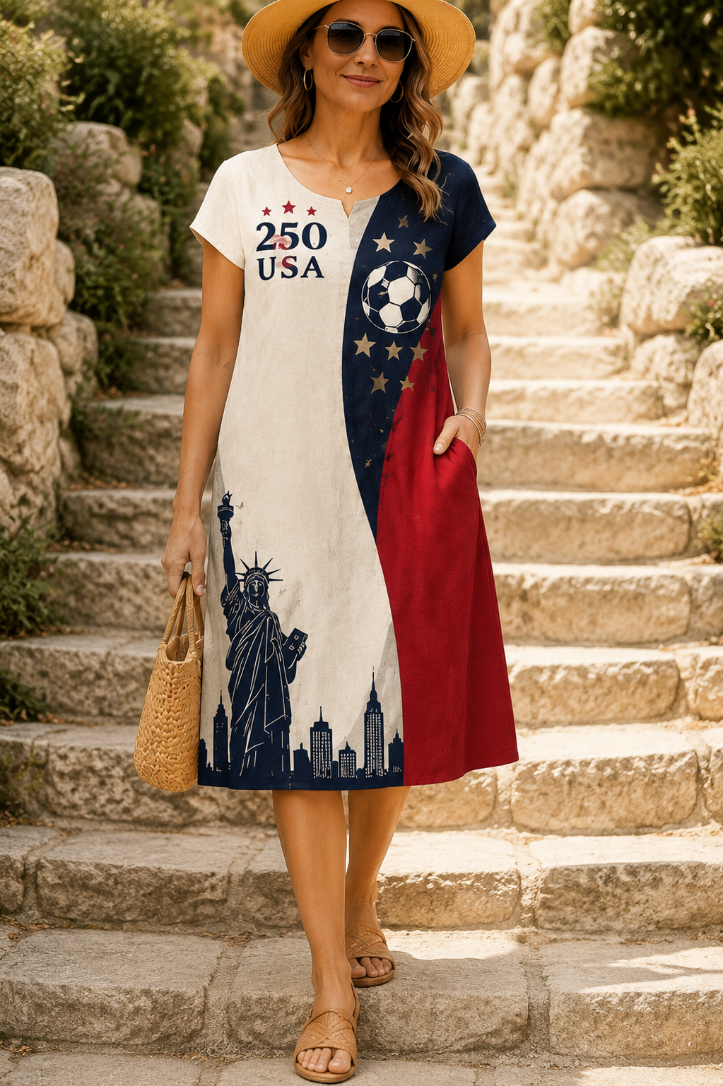 ✨13 PACK ONLY $45.99✨My Go-To Americana Cotton-Linen Dress 🇺🇸