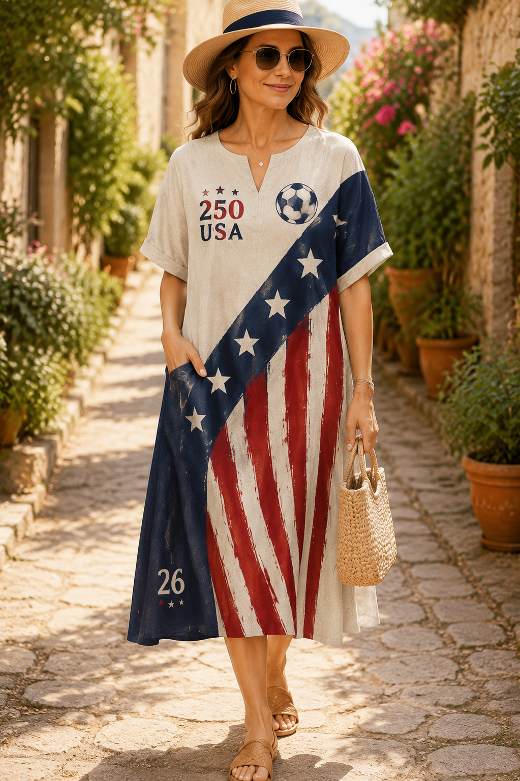 ✨13 PACK ONLY $45.99✨My Go-To Americana Cotton-Linen Dress 🇺🇸