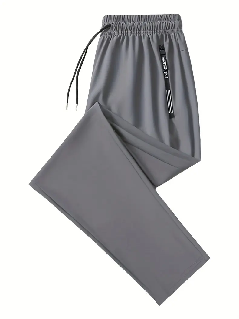 Men’s Lightweight Quick-Dry Elastic Waist Casual Pants – Breathable Relaxed Fit Drawstring Trousers