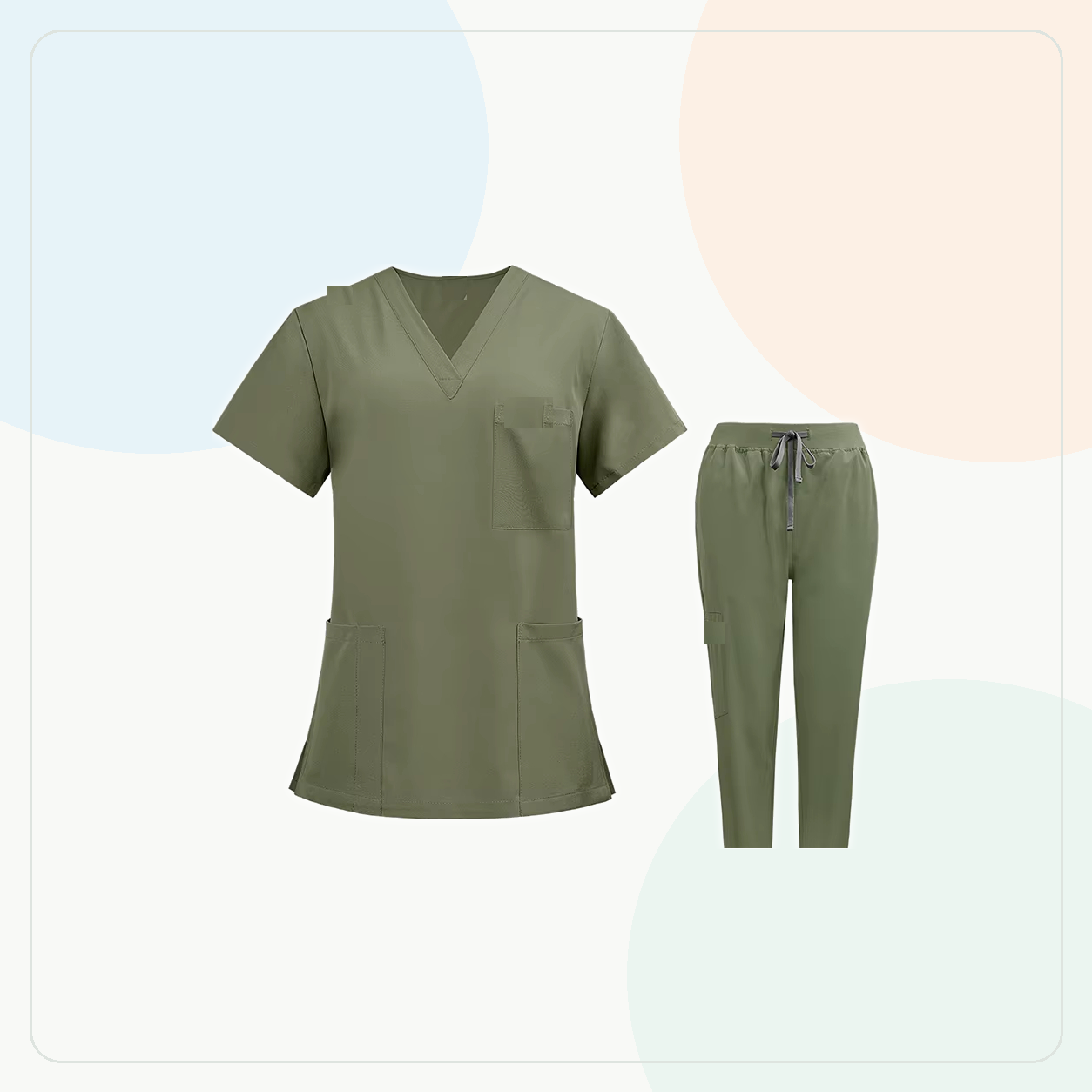 Fruit Green - SUMMER FINAL SALE - Women's V-Neck Stretch Scrub Set 9-Pack $39.99