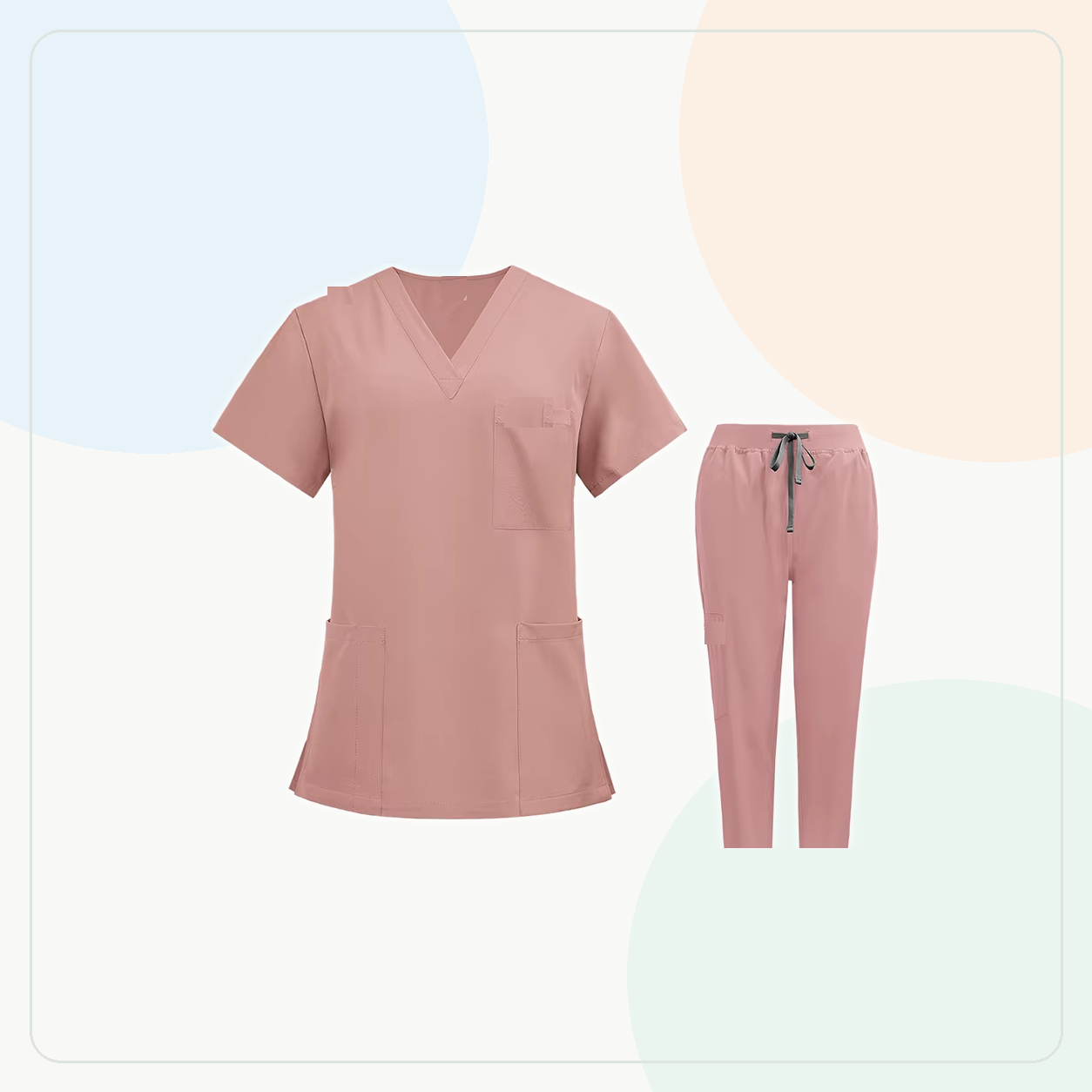 Pink - SUMMER FINAL SALE - Women's V-Neck Stretch Scrub Set 9-Pack $39.99