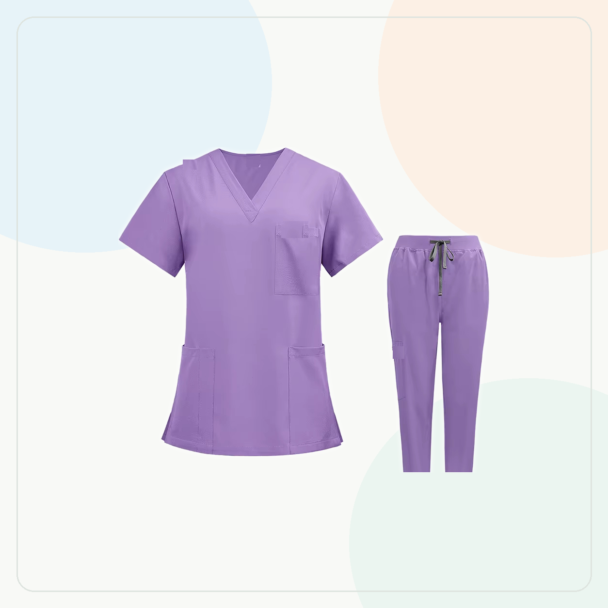 Purple - SUMMER FINAL SALE - Women's V-Neck Stretch Scrub Set 9-Pack $39.99