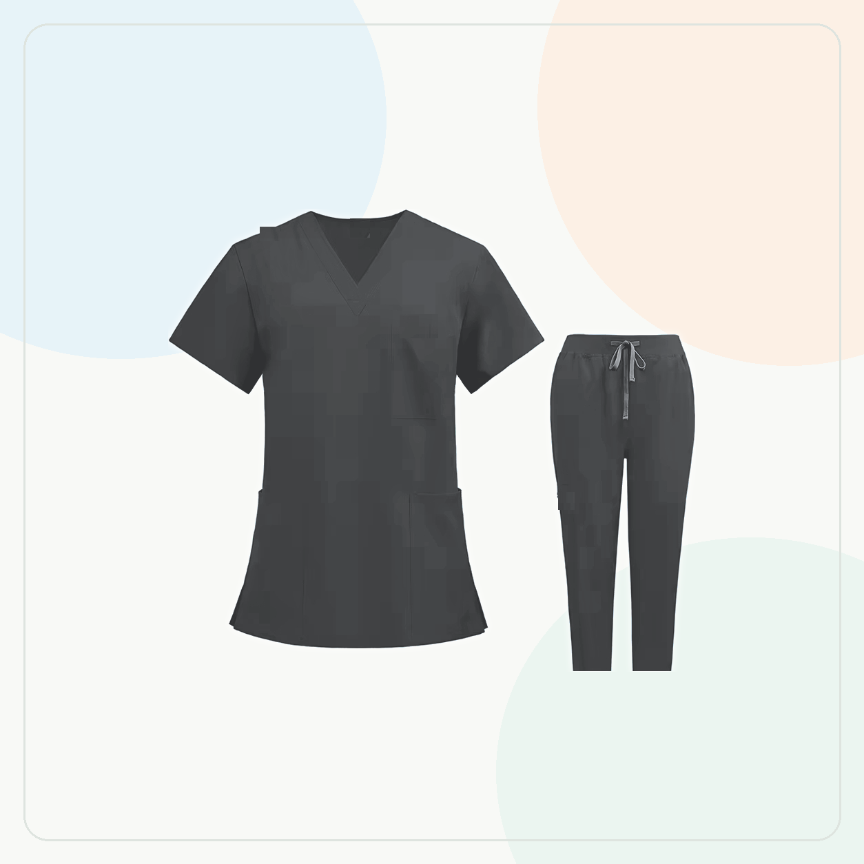 Steel Gray - SUMMER FINAL SALE - Women's V-Neck Stretch Scrub Set 9-Pack $39.99