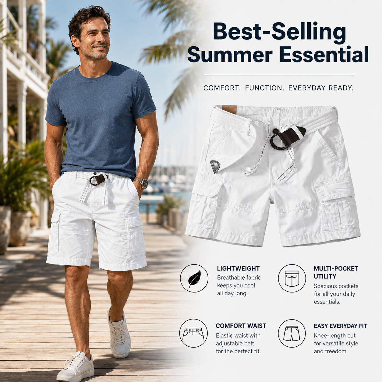 Seasonal Clearance Sale🔥8-PackOnly $32.99    Classic Short Cargo Shorts for Men with Utility Pockets