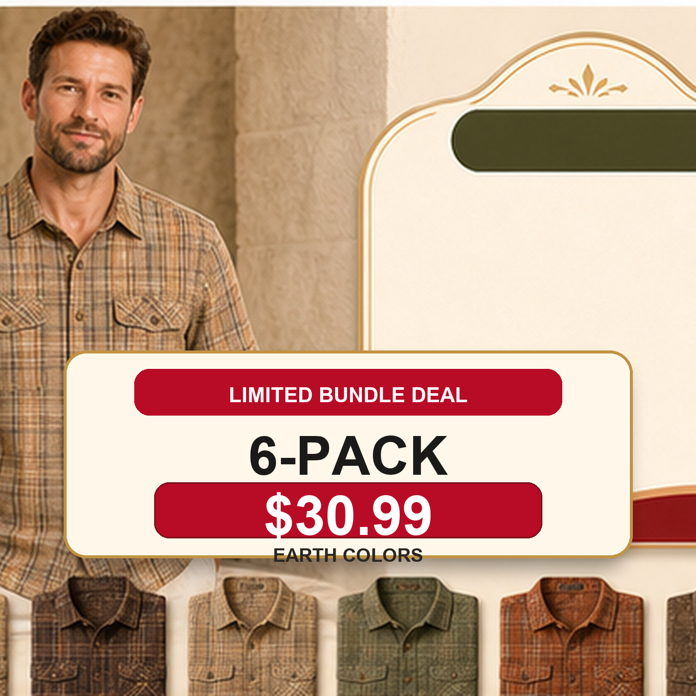 Men's Plaid Short Sleeve Utility Button-Up Shirt