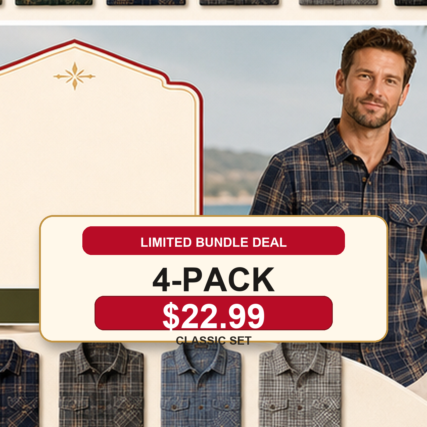 Men's Plaid Short Sleeve Utility Button-Up Shirt