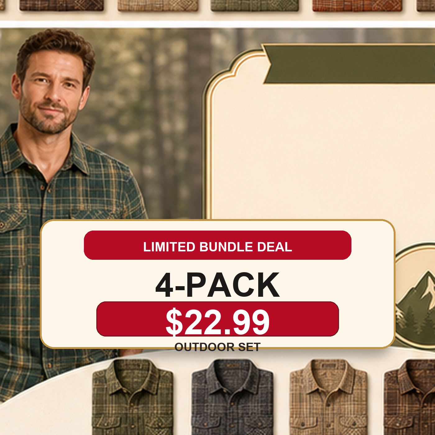 Men's Plaid Short Sleeve Utility Button-Up Shirt