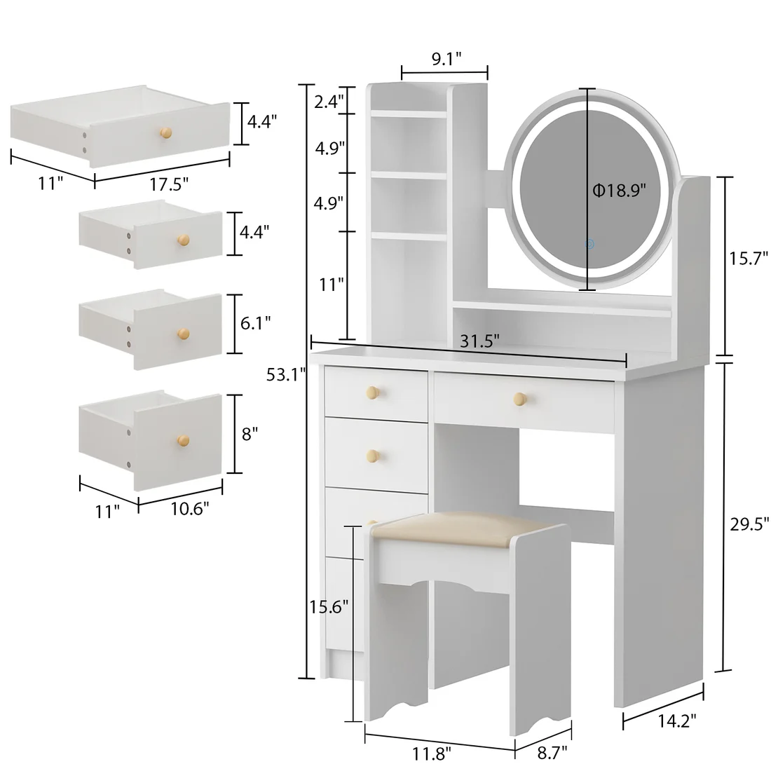 Vanity dimensions diagram