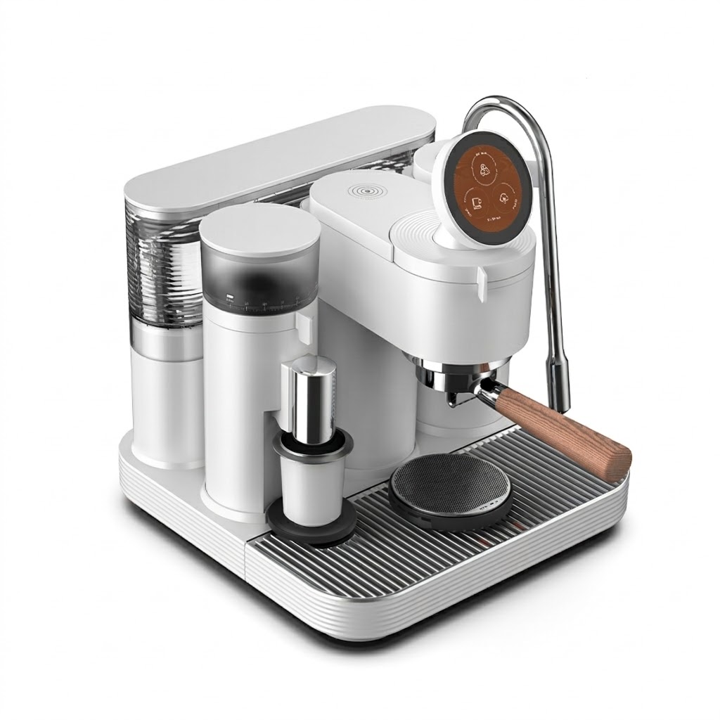 Smart Espresso Machine with Grinder, Dual Boiler & Touchscreen Control