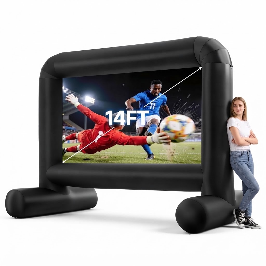 14FT Inflatable Outdoor Movie Screen with Blower – Front & Rear Projection