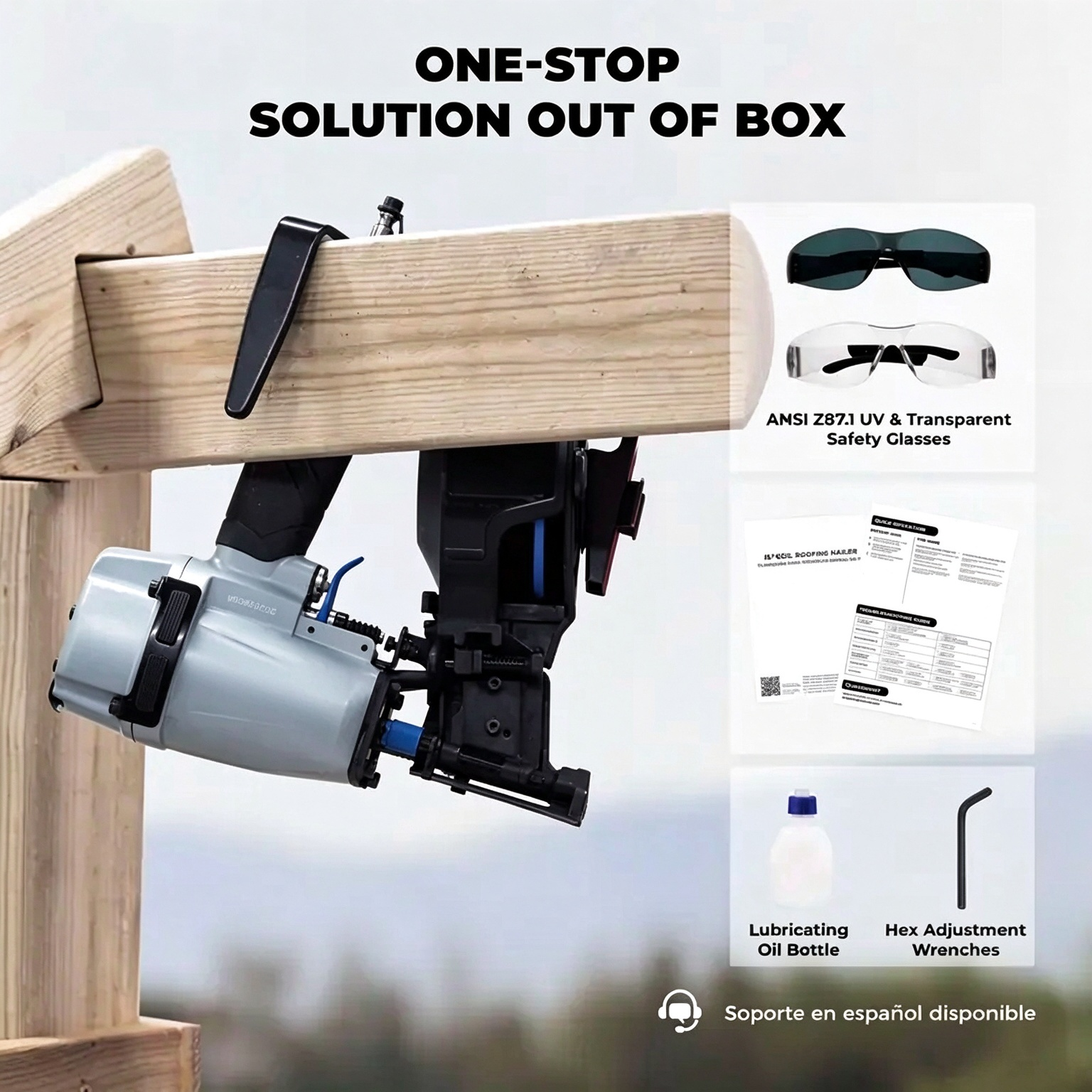 toolant Roofing Nailer 15 Degree Pneumatic Nail Gun