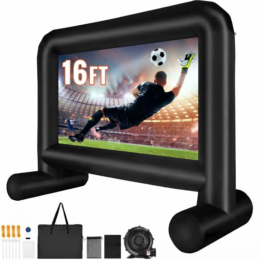 14FT Inflatable Outdoor Movie Screen with Blower – Front & Rear Projection