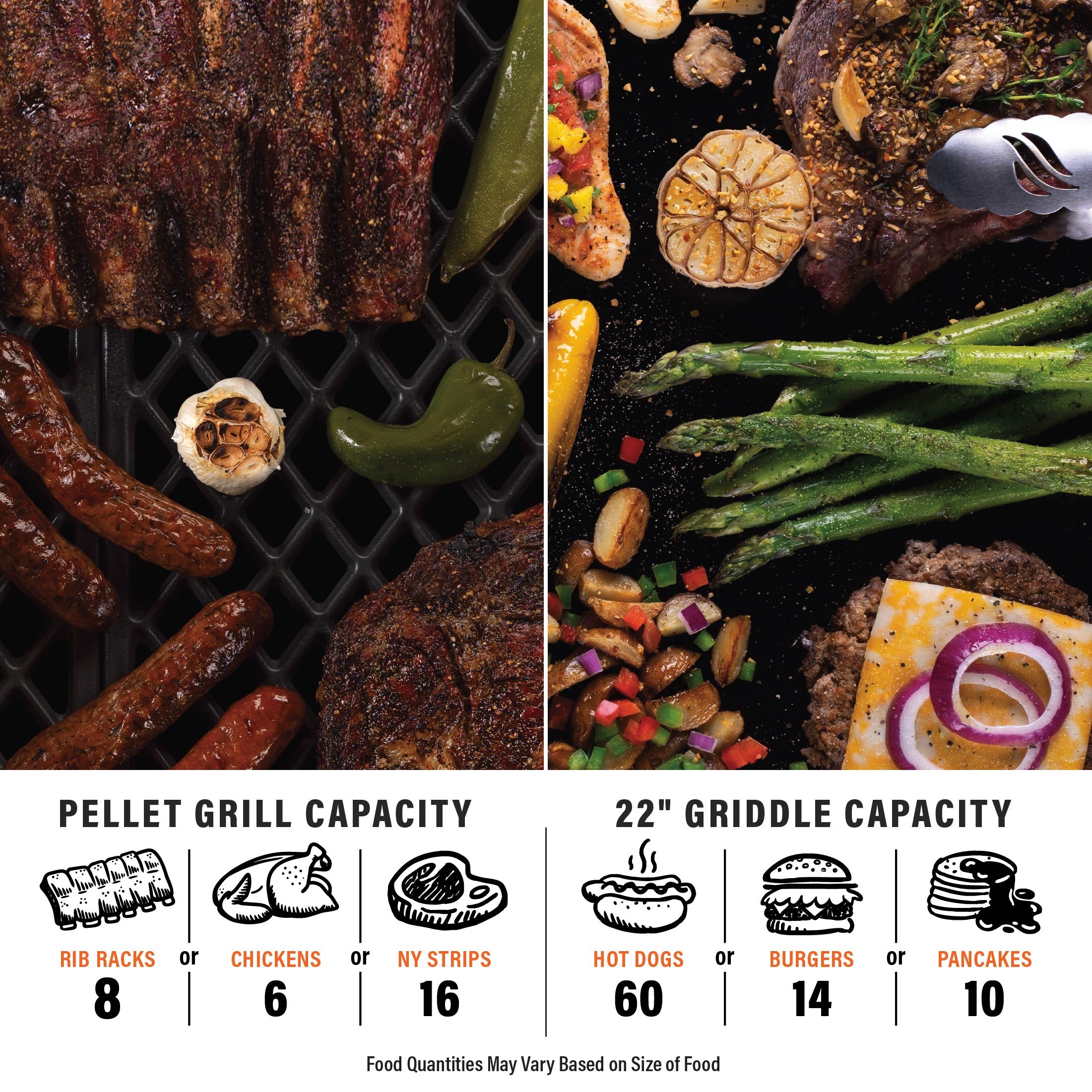 22" XL Griddle & Pellet Grill Combo