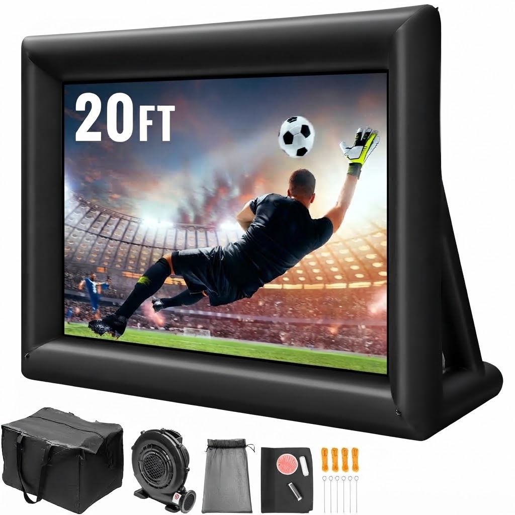 14FT Inflatable Outdoor Movie Screen with Blower – Front & Rear Projection