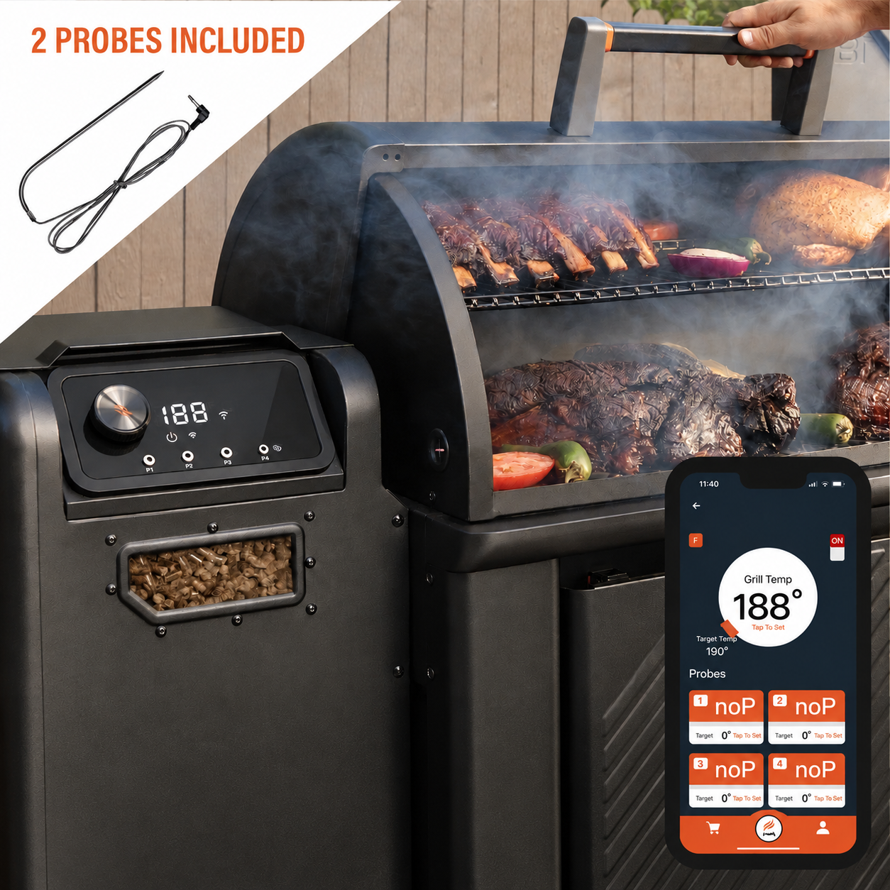 22" XL Griddle & Pellet Grill Combo