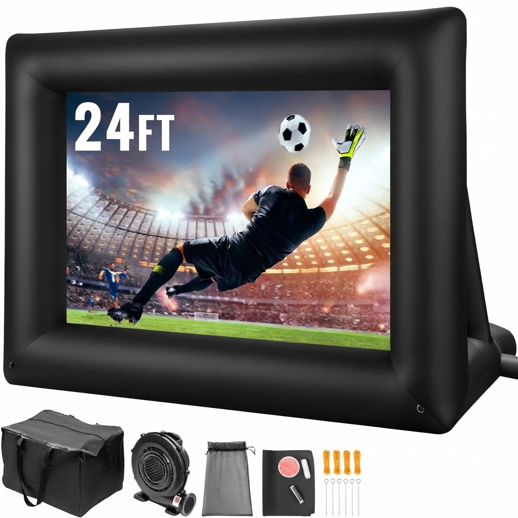 14FT Inflatable Outdoor Movie Screen with Blower – Front & Rear Projection