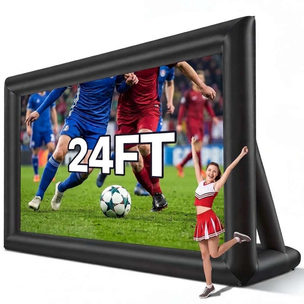 14FT Inflatable Outdoor Movie Screen with Blower – Front & Rear Projection
