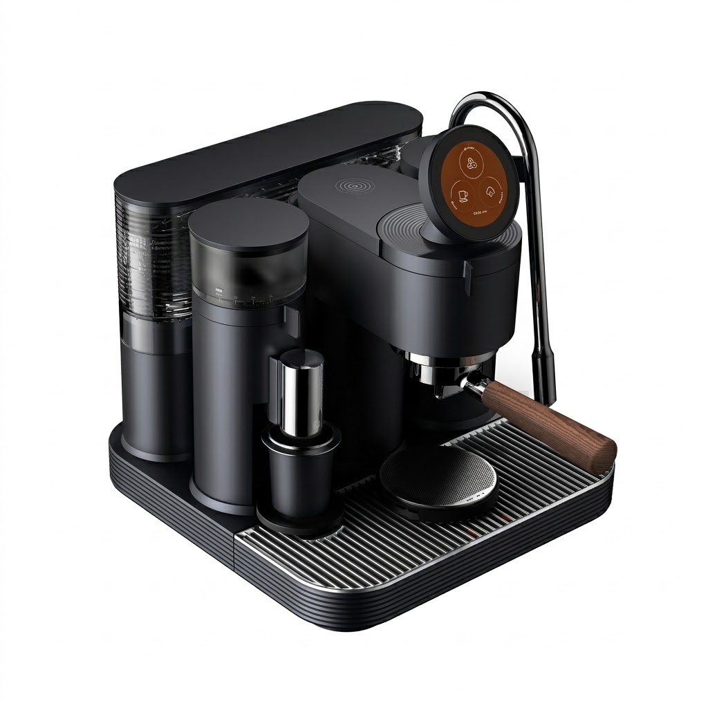 Smart Espresso Machine with Grinder, Dual Boiler & Touchscreen Control