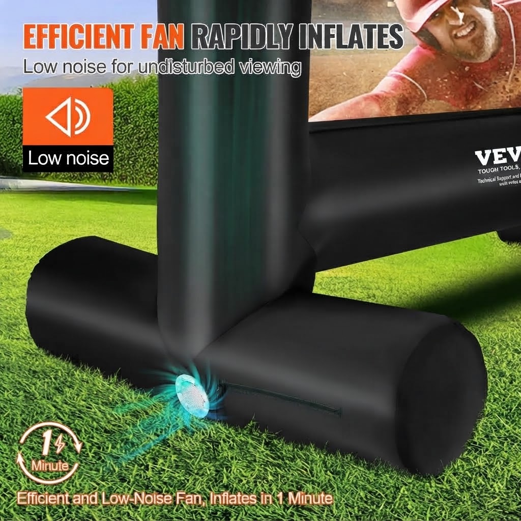 14FT Inflatable Outdoor Movie Screen with Blower – Front & Rear Projection