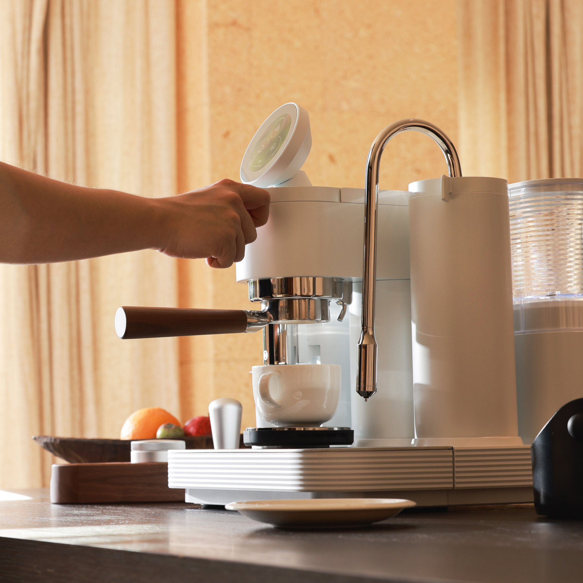 Smart Espresso Machine with Grinder, Dual Boiler & Touchscreen Control