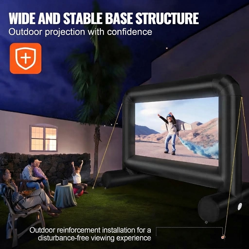 14FT Inflatable Outdoor Movie Screen with Blower – Front & Rear Projection