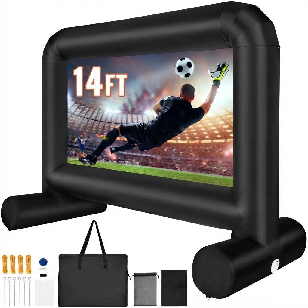 14FT Inflatable Outdoor Movie Screen with Blower – Front & Rear Projection
