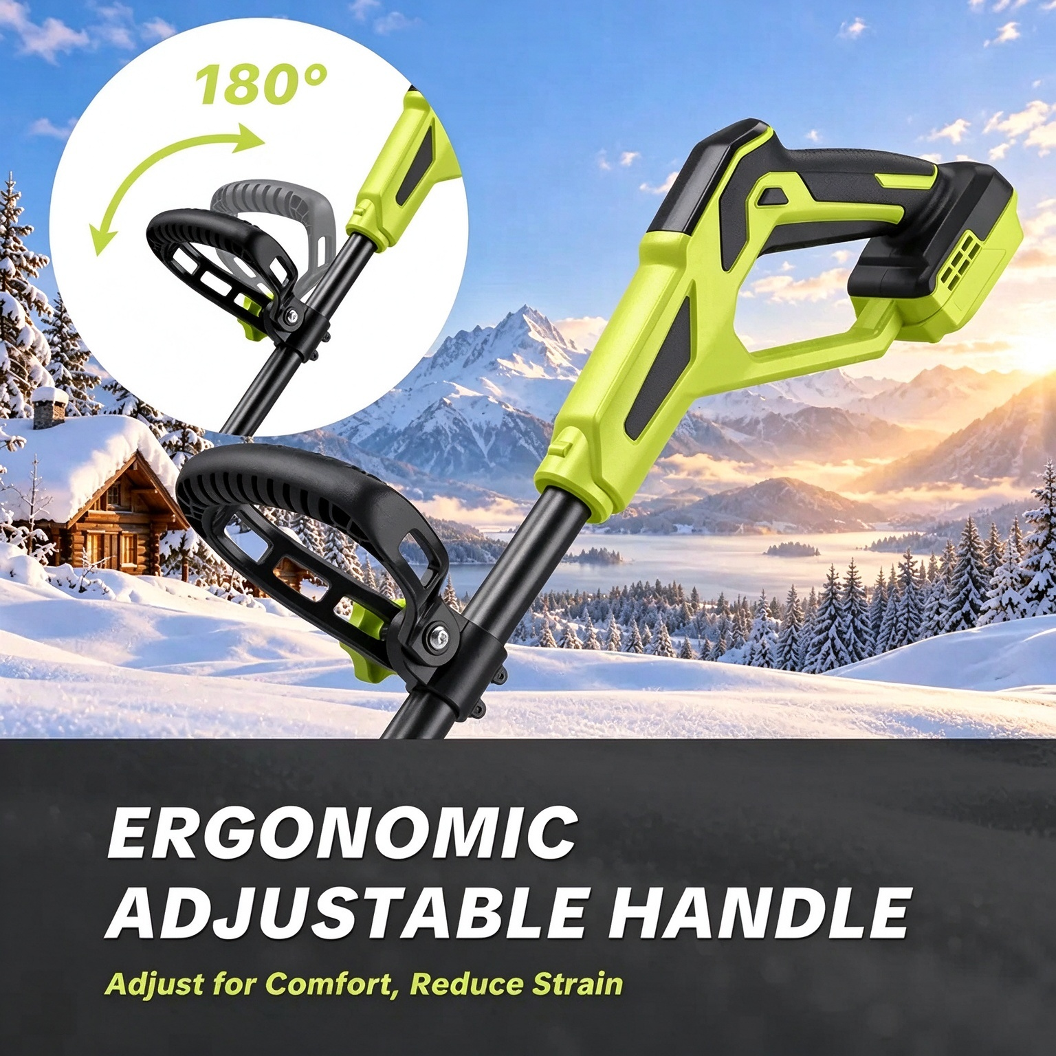 Cordless Snow Shovel, 21V Battery Snow Blower with 2 × 3.6Ah Batteries, Electric Snow Thrower with Directional Plate & Adjustable Front Handle, Portable Cordless Snow Removal Tool for Driveways, Steps, Sidewalks and Walkways