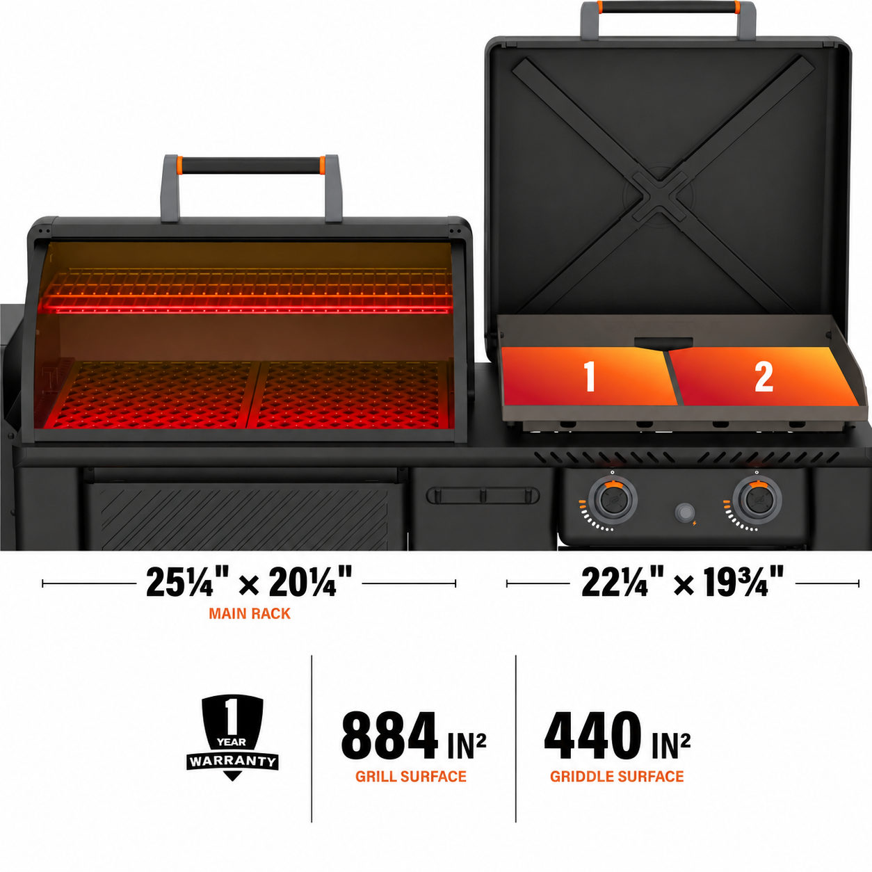 22" XL Griddle & Pellet Grill Combo