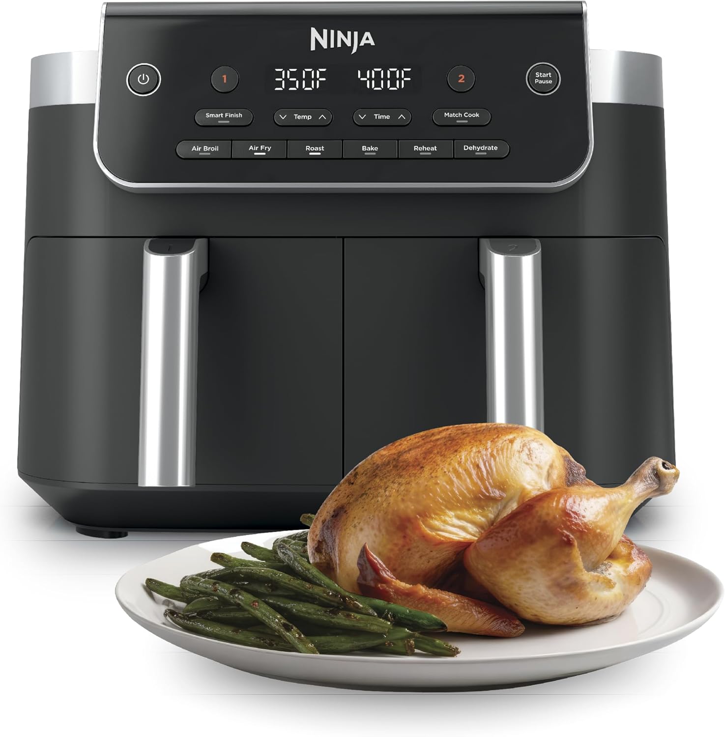 DualZone Air Fryer, 8 Qt, 6-in-1, Grey, DZ801