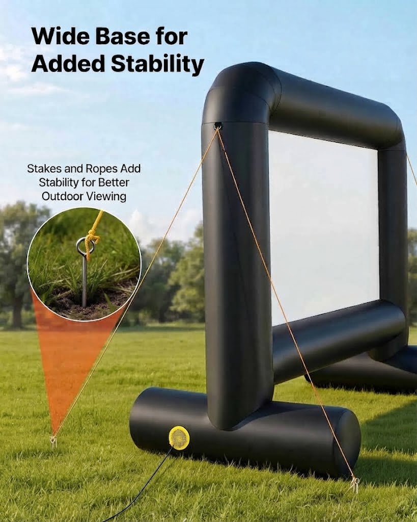 14FT Inflatable Outdoor Movie Screen with Blower – Front & Rear Projection