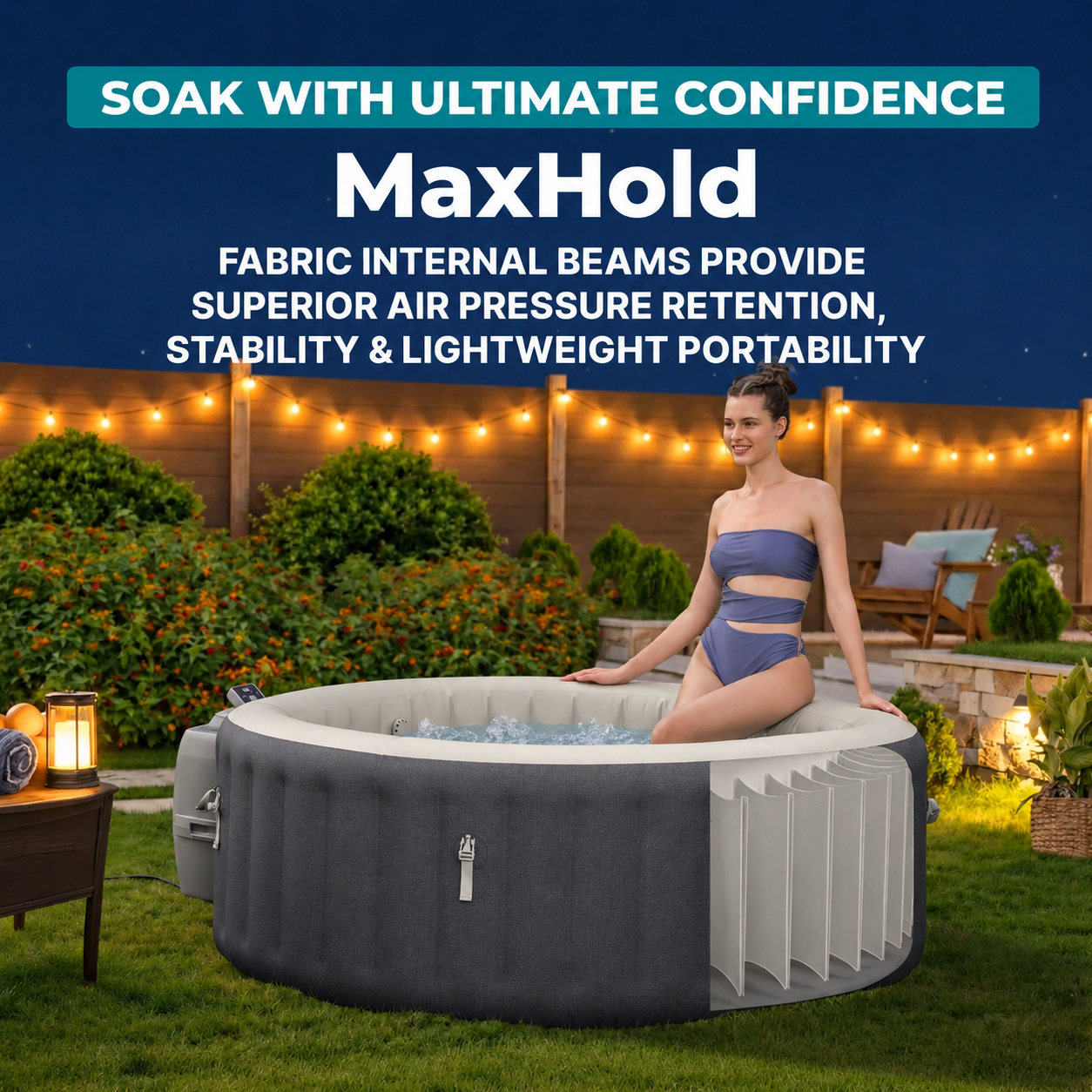 SaluSpa Hot Springs Energy-Efficient AirJet 2-4 Person Inflatable Hot Tub