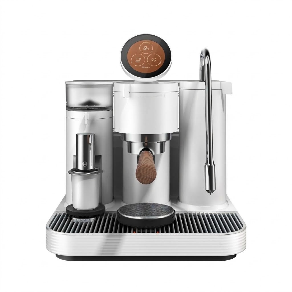Smart Espresso Machine with Grinder, Dual Boiler & Touchscreen Control