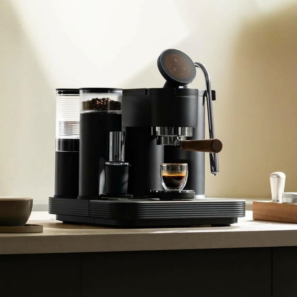 Smart Espresso Machine with Grinder, Dual Boiler & Touchscreen Control