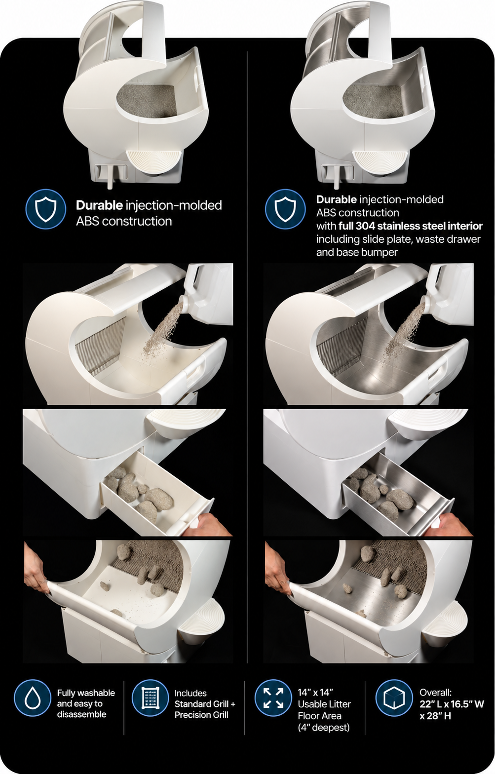 5-Second No-Scoop Manual Cat Litter Box