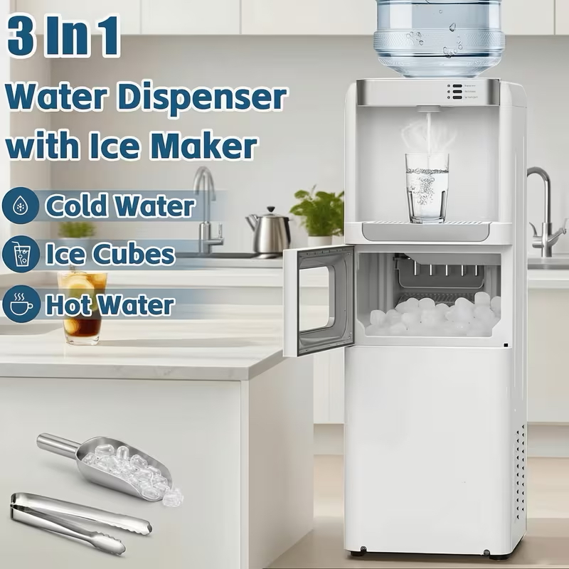 Summer Hot Seller💥3-in-1 Ice Maker & Water Dispenser Machine, 35Lbs/24H with Hot/Cold Water