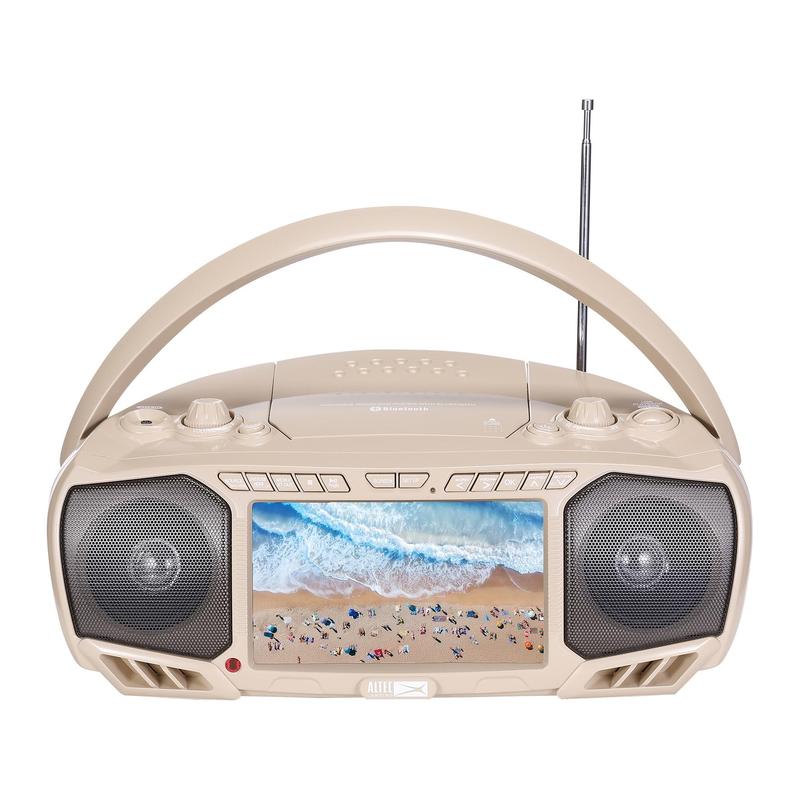 AIWA - Multifunctional Portable Boombox with 7-Inch LCD, Bluetooth & CD/DVD Player