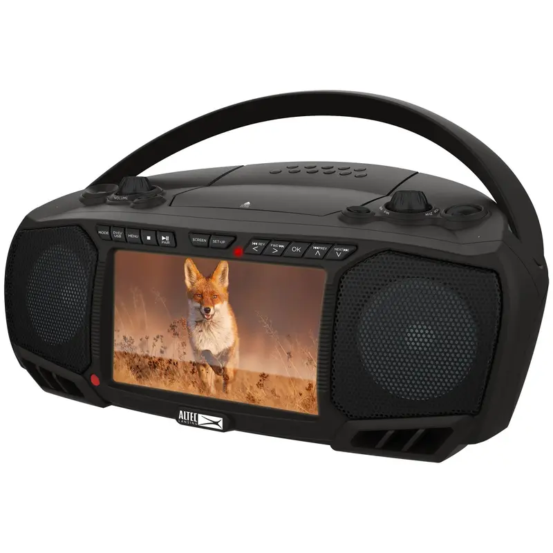AIWA - Multifunctional Portable Boombox with 7-Inch LCD, Bluetooth & CD/DVD Player