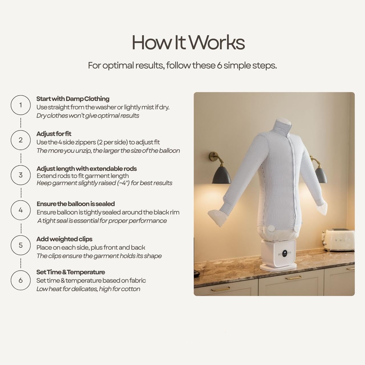Automatic Ironing Machine 4.0 | Hands-Free Wrinkle Remover & Clothes Dryer for Shirts, Pants & Shoes - Ready to Wear in Minutes