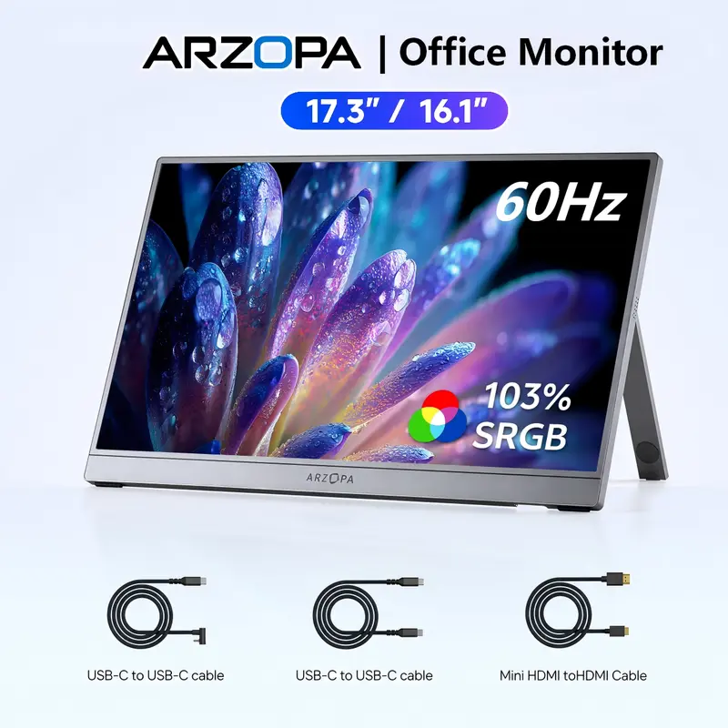 ARZOPA 17.3'' Portable Monitor 1080P IPS