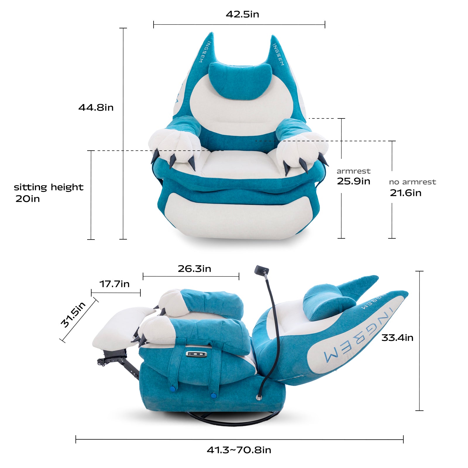 💥Last day 70% OFF💥Multifunctional Fat Cat Power Cartoon Ergonomic Recliner Gaming Chair