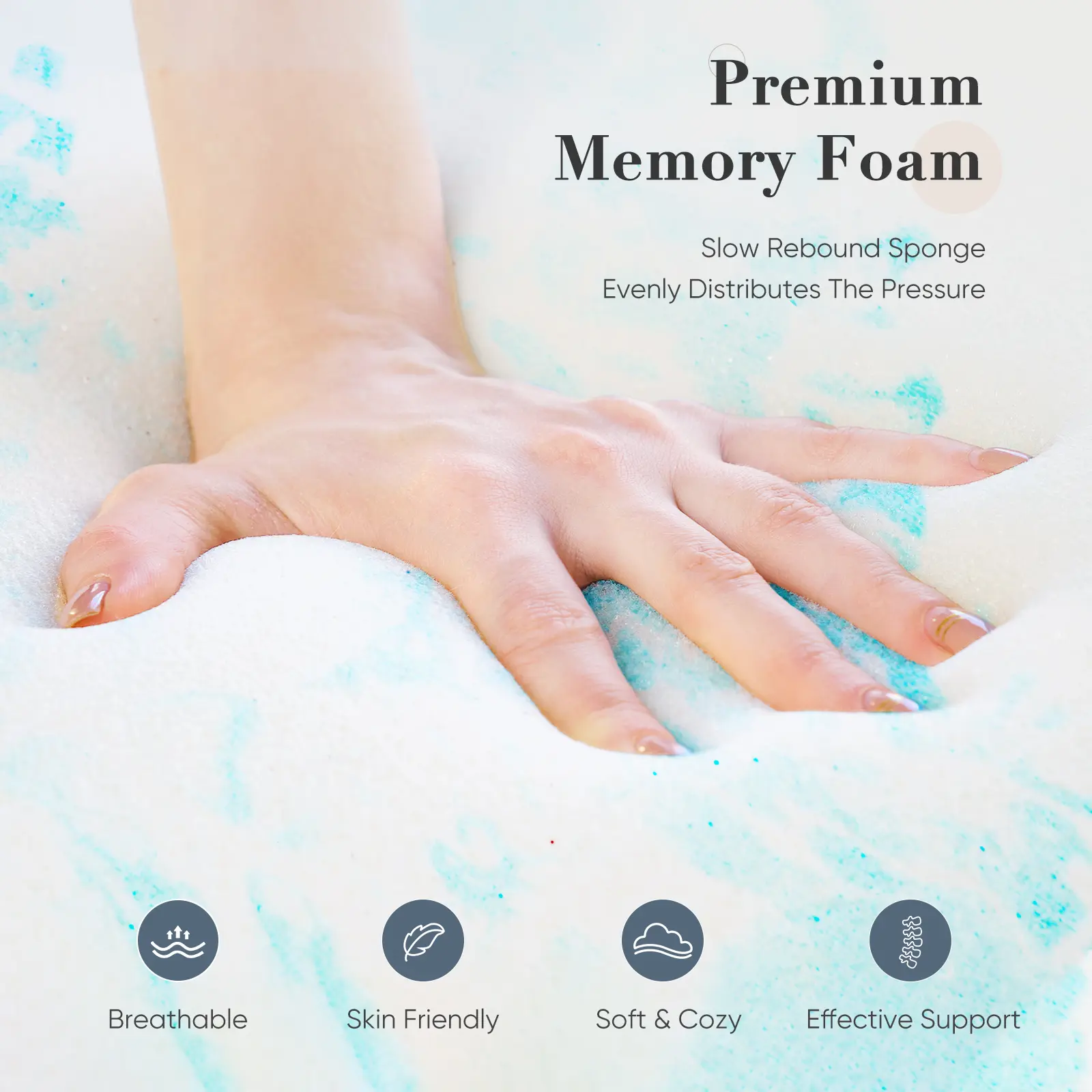 🔥Today's Special🔥Gel Memory Foam Mattress Topper, Full, Cooling