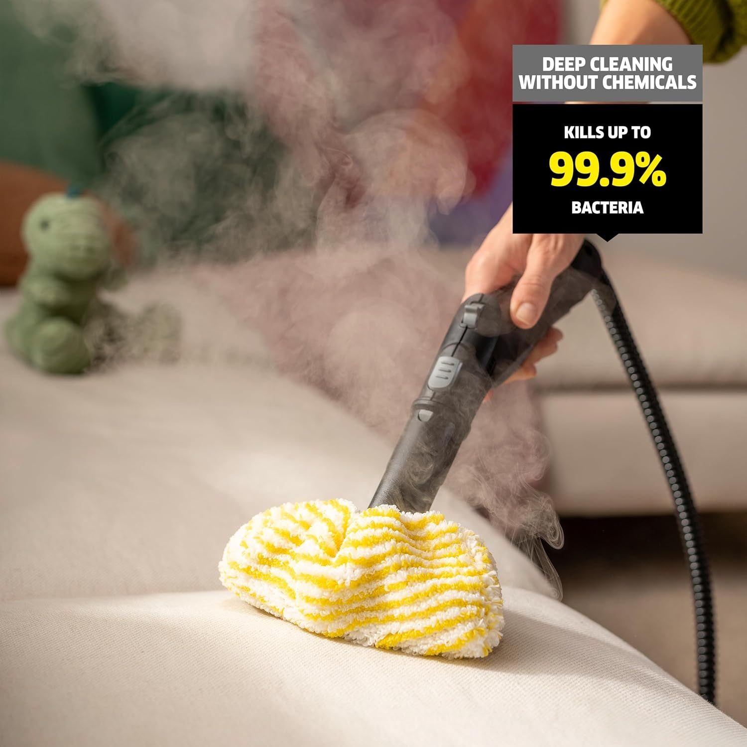 Steam cleaner, heats up in 40 seconds, no chemical cleaners required | Multi-functional powerful steam cleaner