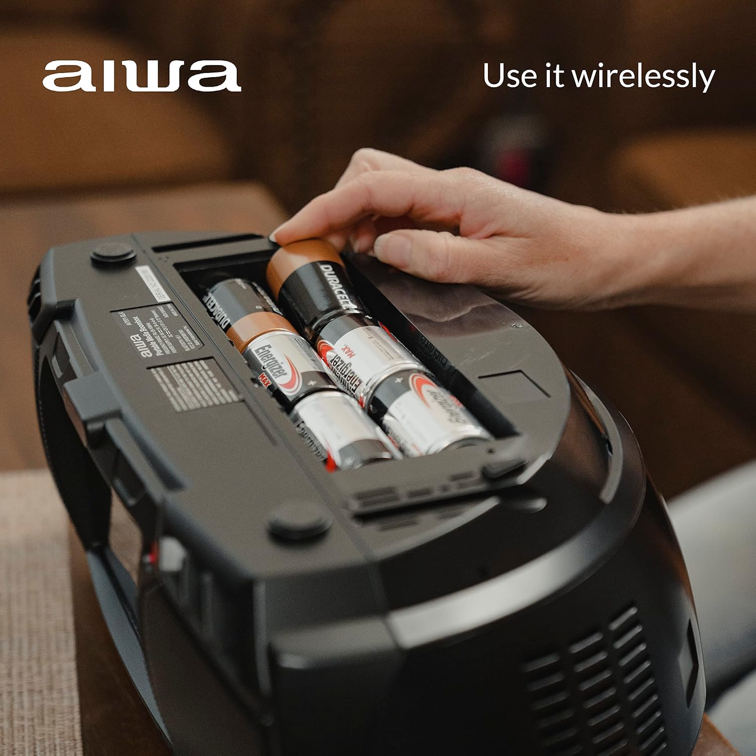 AIWA - Multifunctional Portable Boombox with 7-Inch LCD, Bluetooth & CD/DVD Player