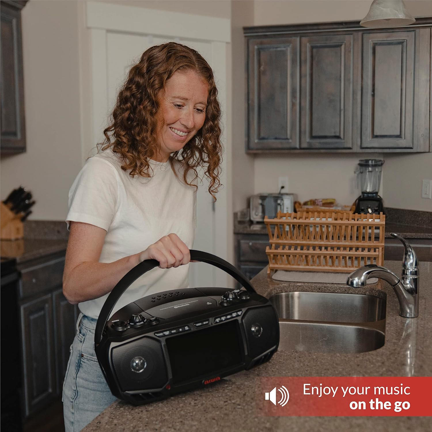 AIWA - Multifunctional Portable Boombox with 7-Inch LCD, Bluetooth & CD/DVD Player