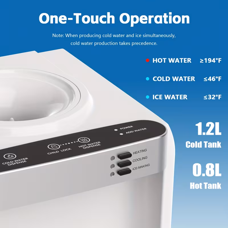 Summer Hot Seller💥3-in-1 Ice Maker & Water Dispenser Machine, 35Lbs/24H with Hot/Cold Water