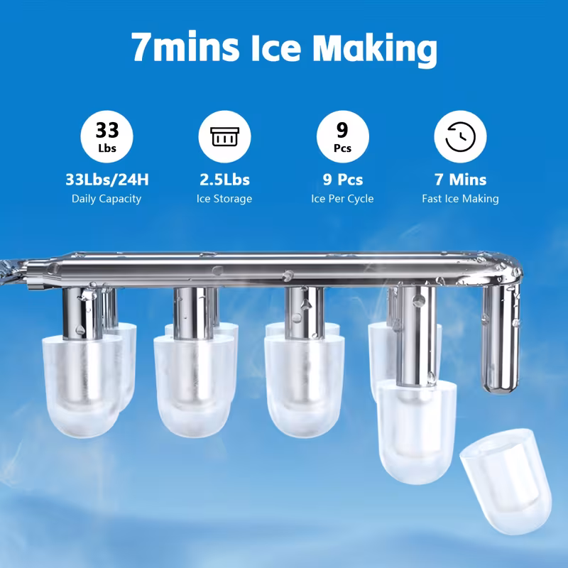Summer Hot Seller💥3-in-1 Ice Maker & Water Dispenser Machine, 35Lbs/24H with Hot/Cold Water